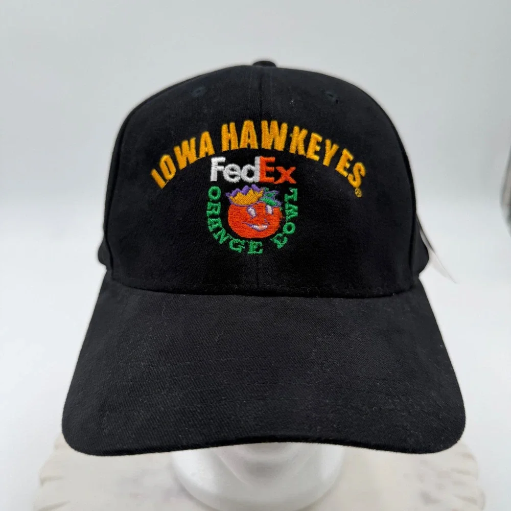 Iowa Hawkeyes FedEx Orange Bowl 2003 Hat Mens Black Cotton Adjustable Strapback